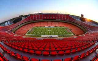 Scenic stadium view prior to a football game between the Kansas City Chiefs and the Houston Texans at Arrowhead Stadium on October 13, 2019.