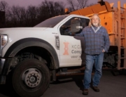 Chris Shelar volunteered to drive the compost truck for KC Can Compost before enrolling in the Green Core Training program and subsequently landing a full-time position with the organization. (Zach Bauman/The Beacon)